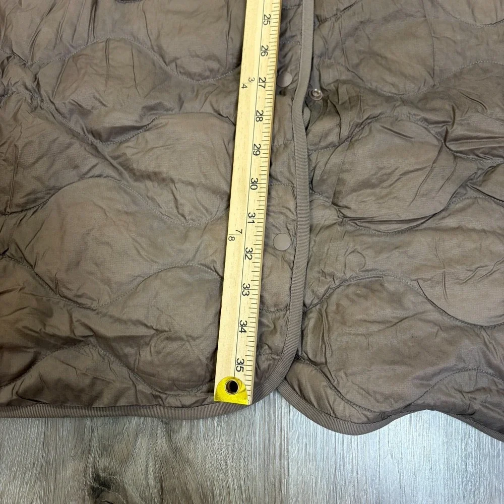 Uniqlo Ultra Light Down Long Vest Brown Womens XXL Insulated Button Puffer